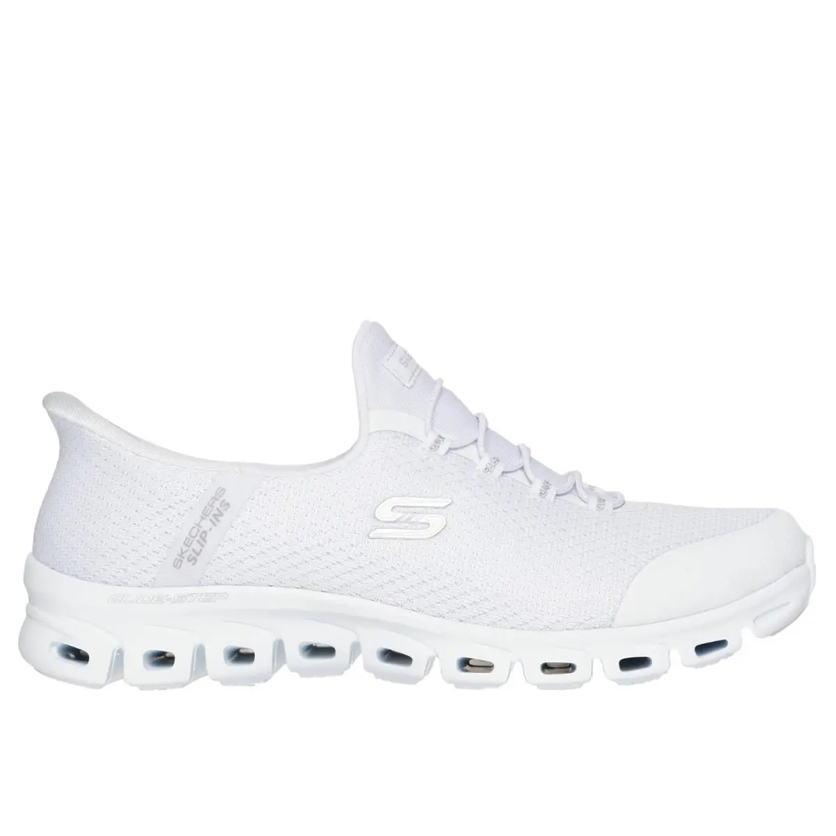 Skechers Slip-ins Glide-step Pursuit White Silver Sneaker Women`s Sizes 5-11/NEW - White