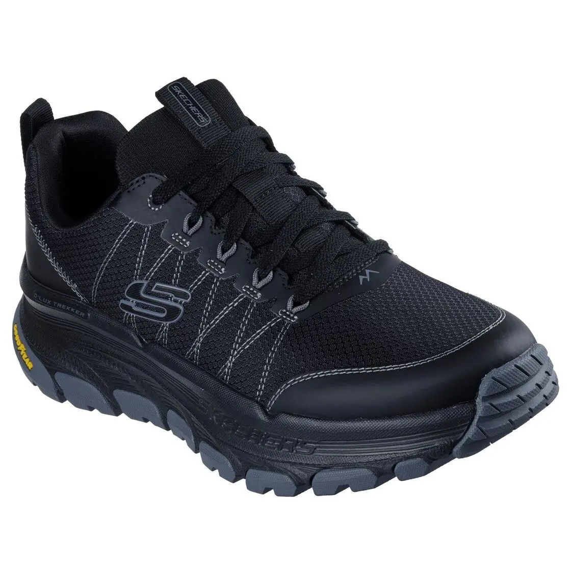 Man Skechers Relaxed Fit D`lux Trekker Sneaker Shoe 237641 Black/charcoal - Black/ Charcoal