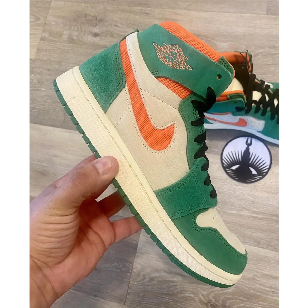 Nike shoes - Nike Air Jordan 1 Zoom Air CMFT - DV1305-308 - Pine Green/Muslin/Black/Orange Blaze (UPC: 196608052883) 8