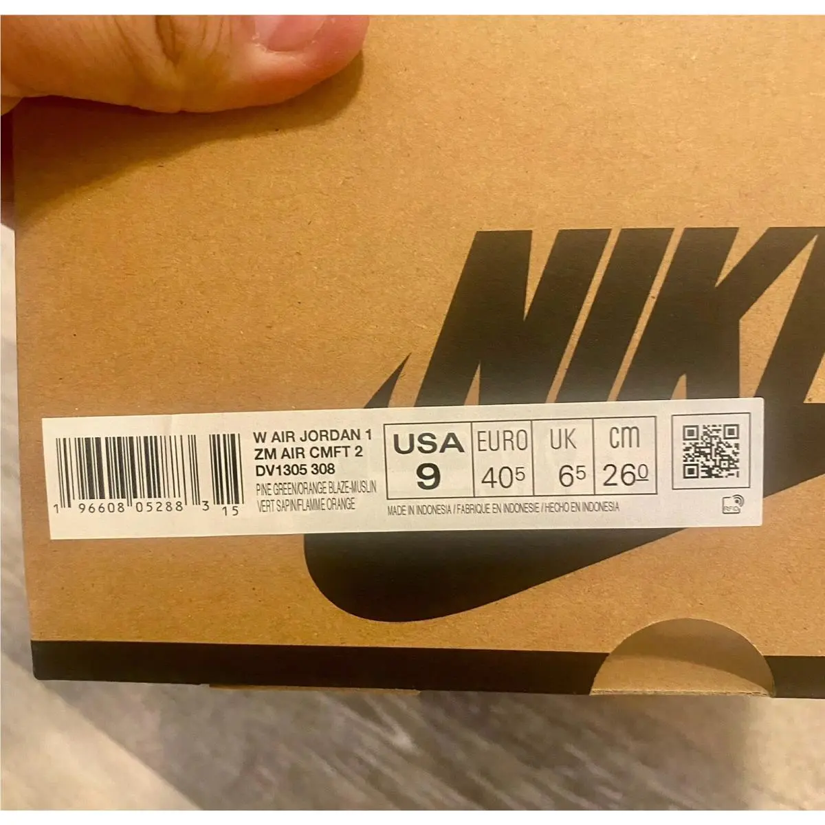 Nike shoes - Nike Air Jordan 1 Zoom Air CMFT - DV1305-308 - Pine Green/Muslin/Black/Orange Blaze (UPC: 196608052883) 10
