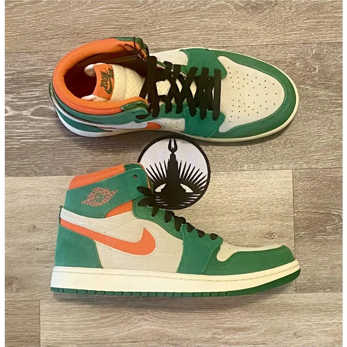 Nike shoes - Nike Air Jordan 1 Zoom Air CMFT - DV1305-308 - Pine Green/Muslin/Black/Orange Blaze (UPC: 196608052883) 5