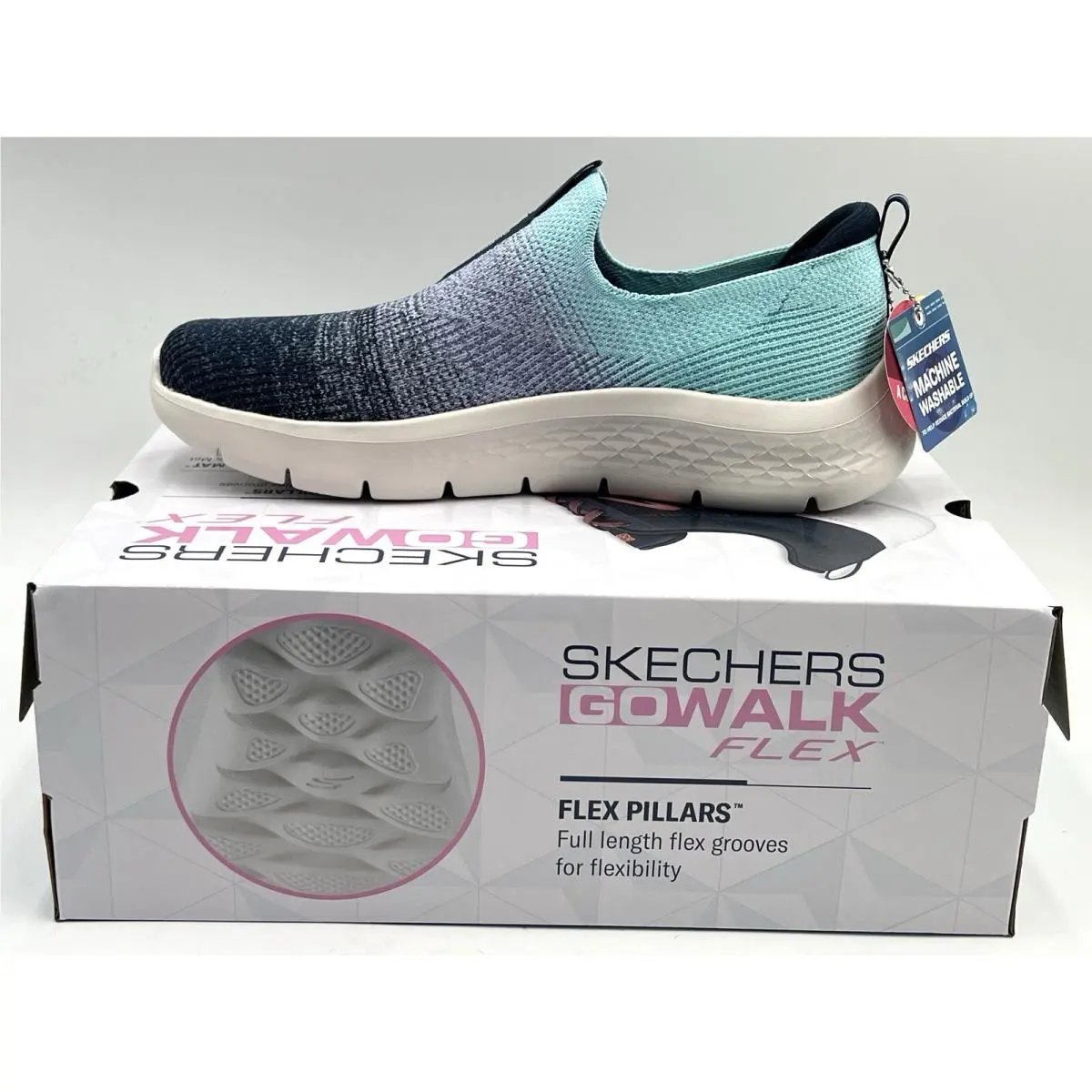 Skechers shoes - GO WALK FLEX CALI SUNSET - 124827 - navy aqua 11