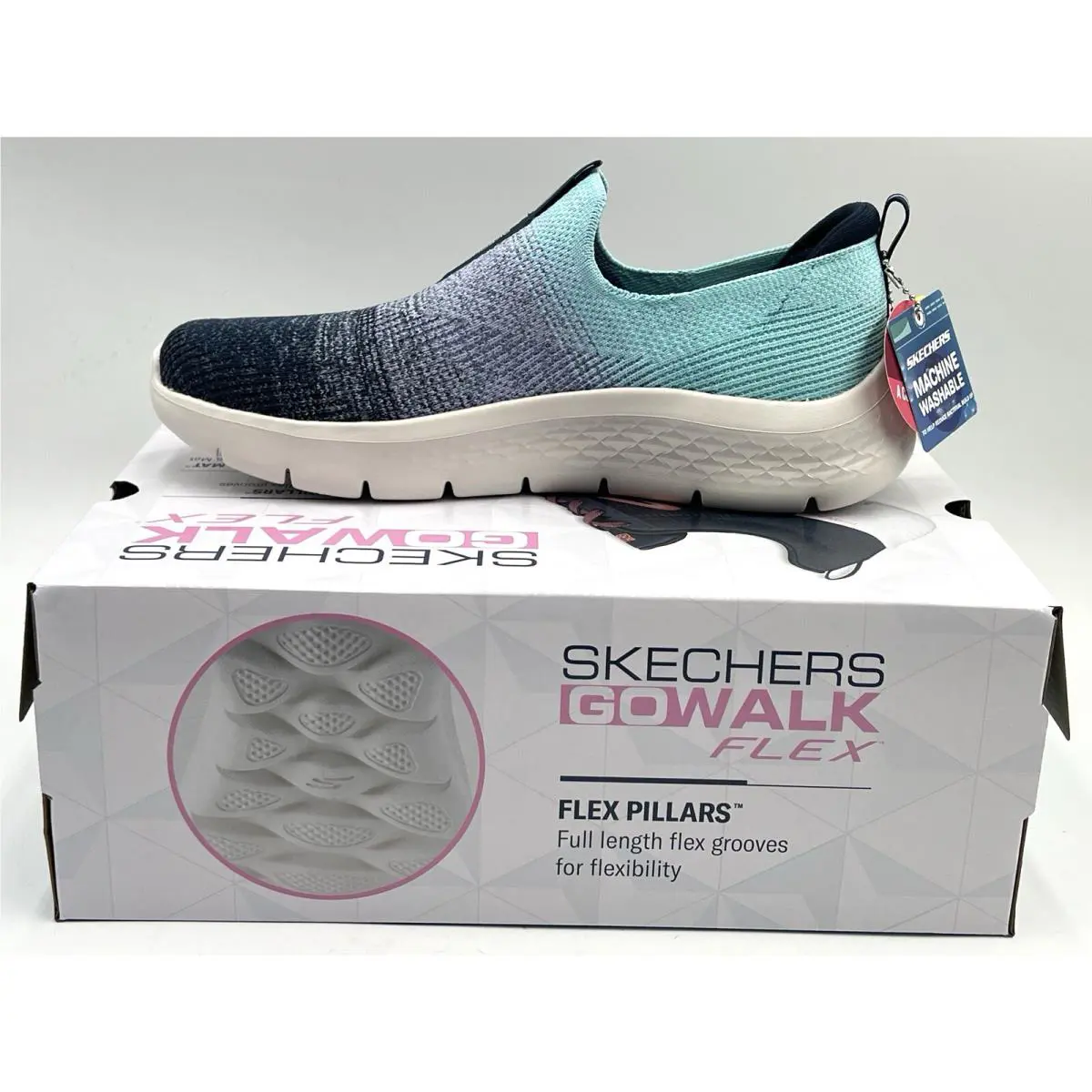 Skechers shoes - GO WALK FLEX CALI SUNSET - 124827 - navy aqua 11