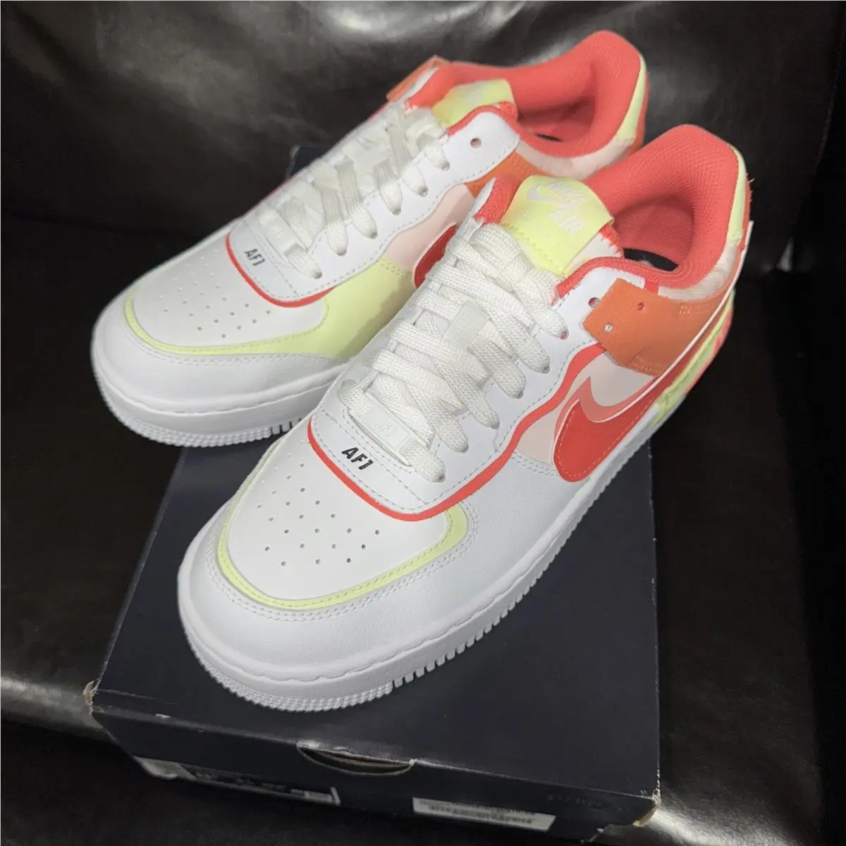 Nike Women`s AF1 Shadow White Magic Ember CI0919-110 Size 8.5 - White/Magic Ember