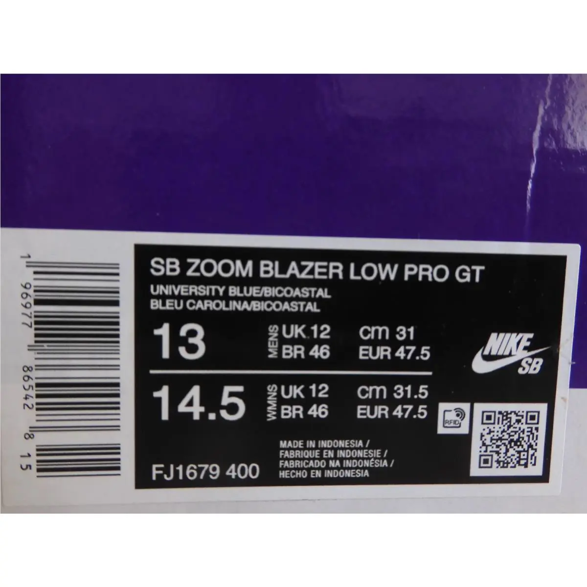 Nike shoes - Nike Sb Blazer Zoom Low - FJ1679-400 - Blue (UPC: 196977865428) 3