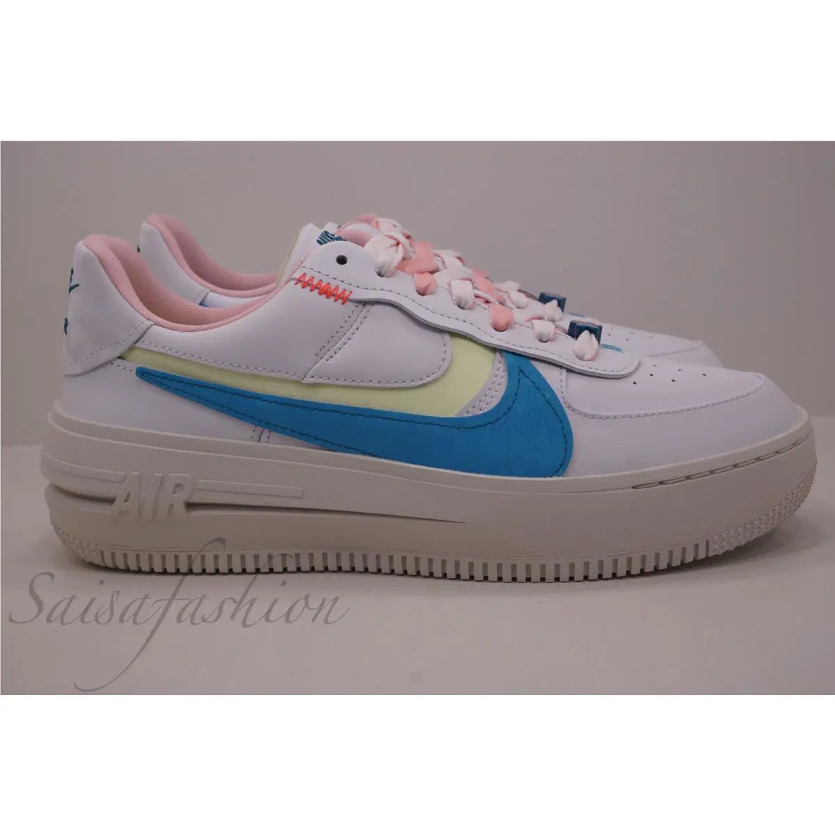 Nike AF1 Platform White/blue/volt/green Sneakers DZ5197 100 Women`s Size 8