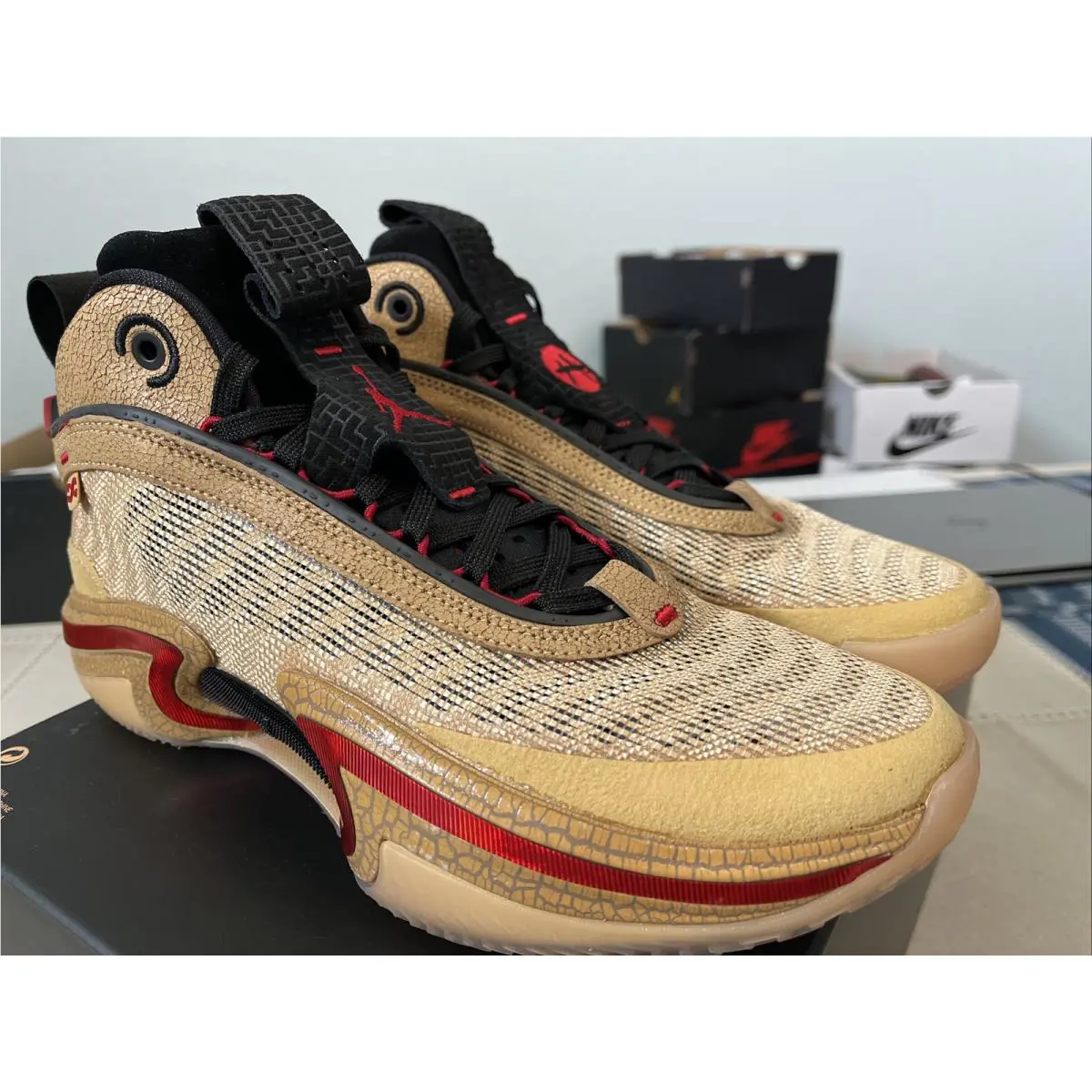 Nike shoes - Nike Air Jordan XXXVI SE Rui - DO2494 260 - Sesame Gym Red Black Twine 4