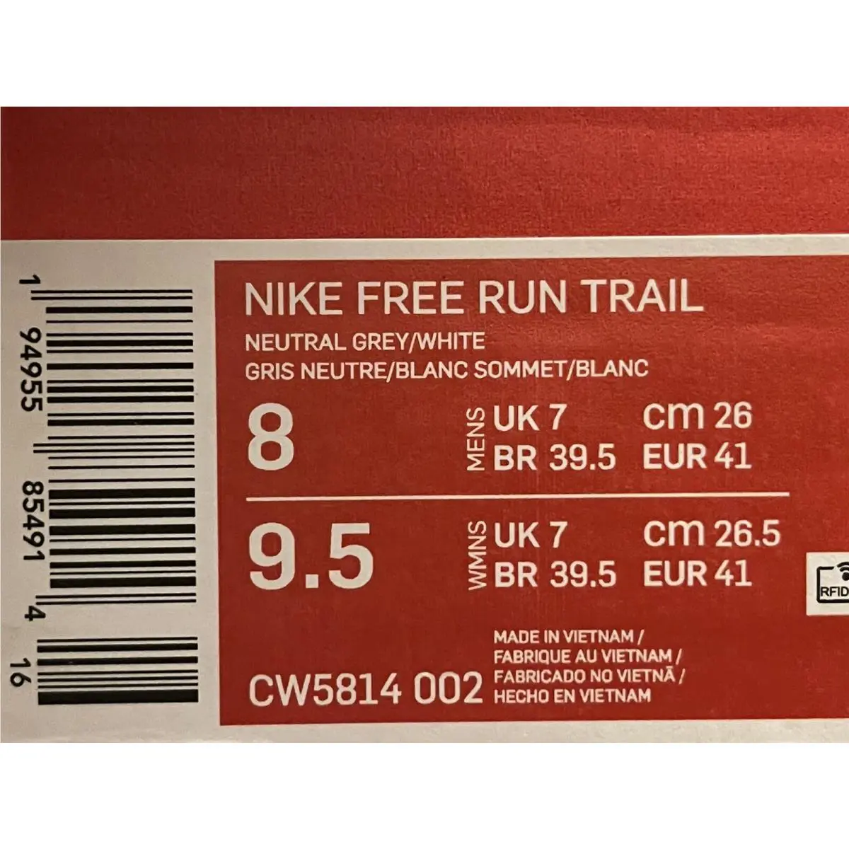 Nike shoes - Free Run Trail - Free Run Trail - CW5814-002 - Gray, Manufacturer: Grey (UPC: 0194955854914) 7