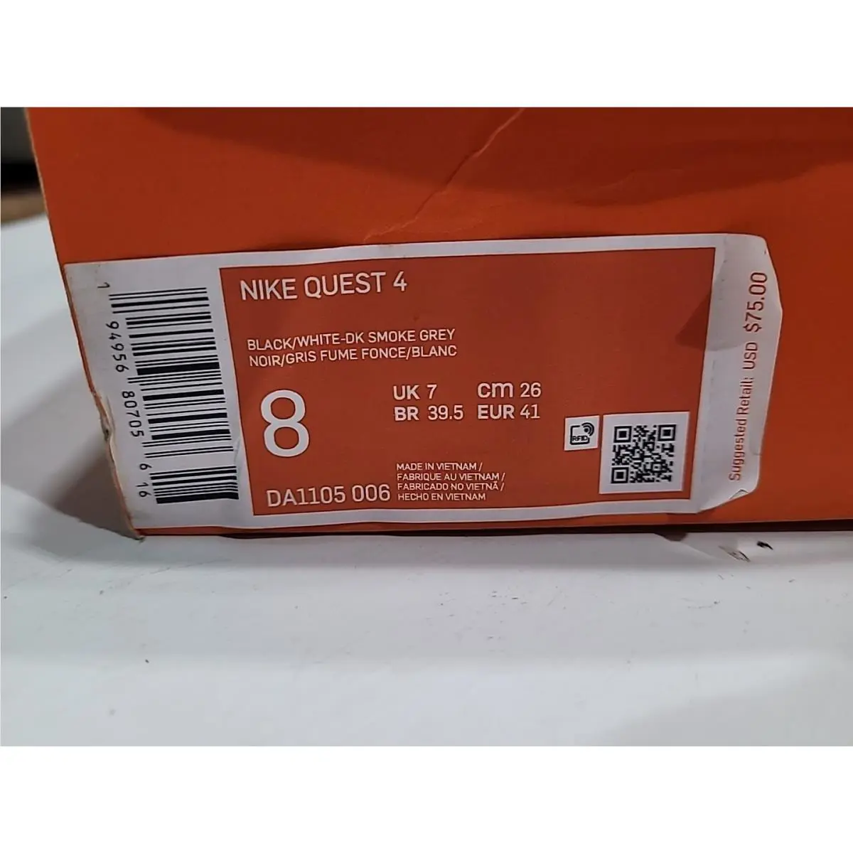 Nike shoes - Nike Quest 4 - Quest - DA1105006 - Black/White/Grey 9