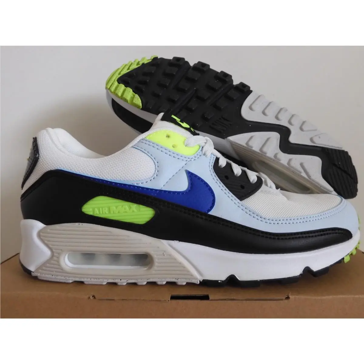 Nike Air Max 90 Summit White-racer Blue Womens Sz 10 / Mens Sz 8.5 DH8012-102