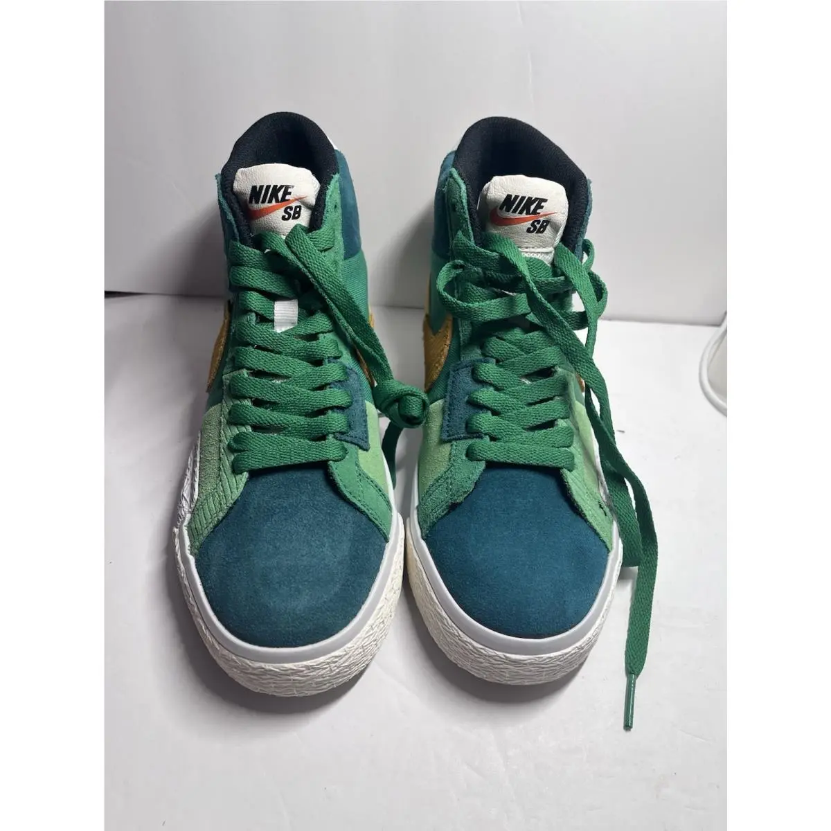 Nike SB Zoom Blazer Mid Prim Sneakers Men`s 5 DA8854-300 Lucky Green Gold
