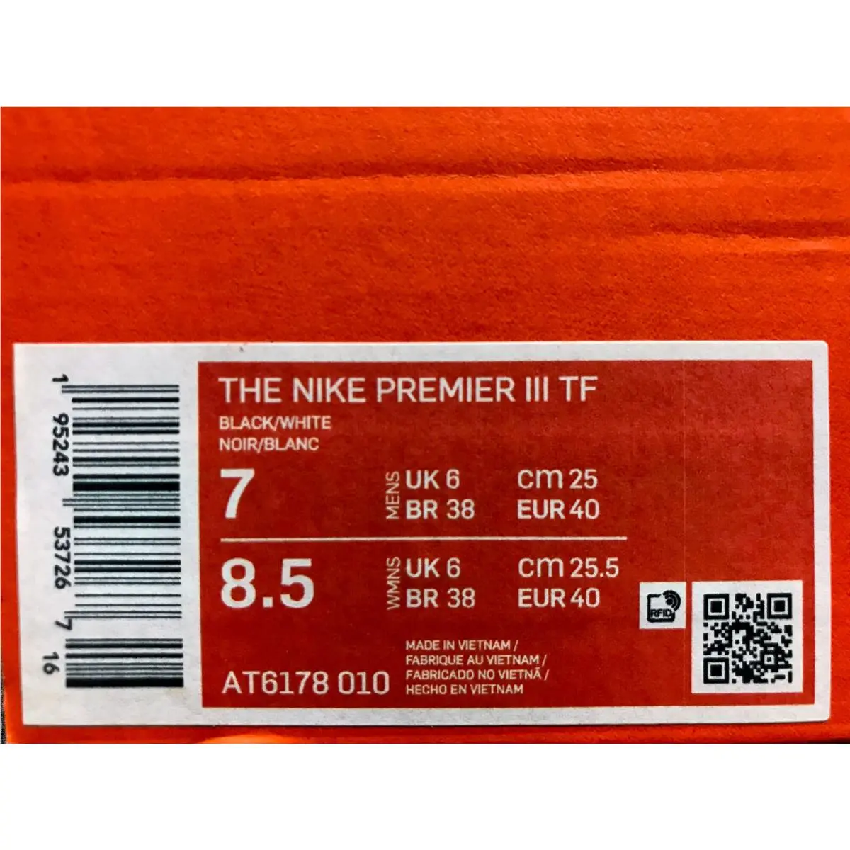 Nike shoes - NIKE PREMIER III TF - PREMIER III - AT6178-010 - Black (UPC: 195243537267) 3