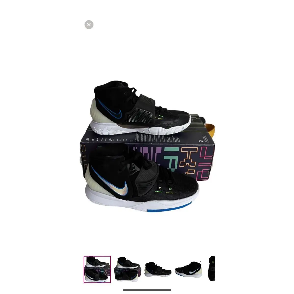 Boy’s Sneakers Size 5.5 Nike Kyrie 6 GS Color: Black/white/soar BQ5599004 - White