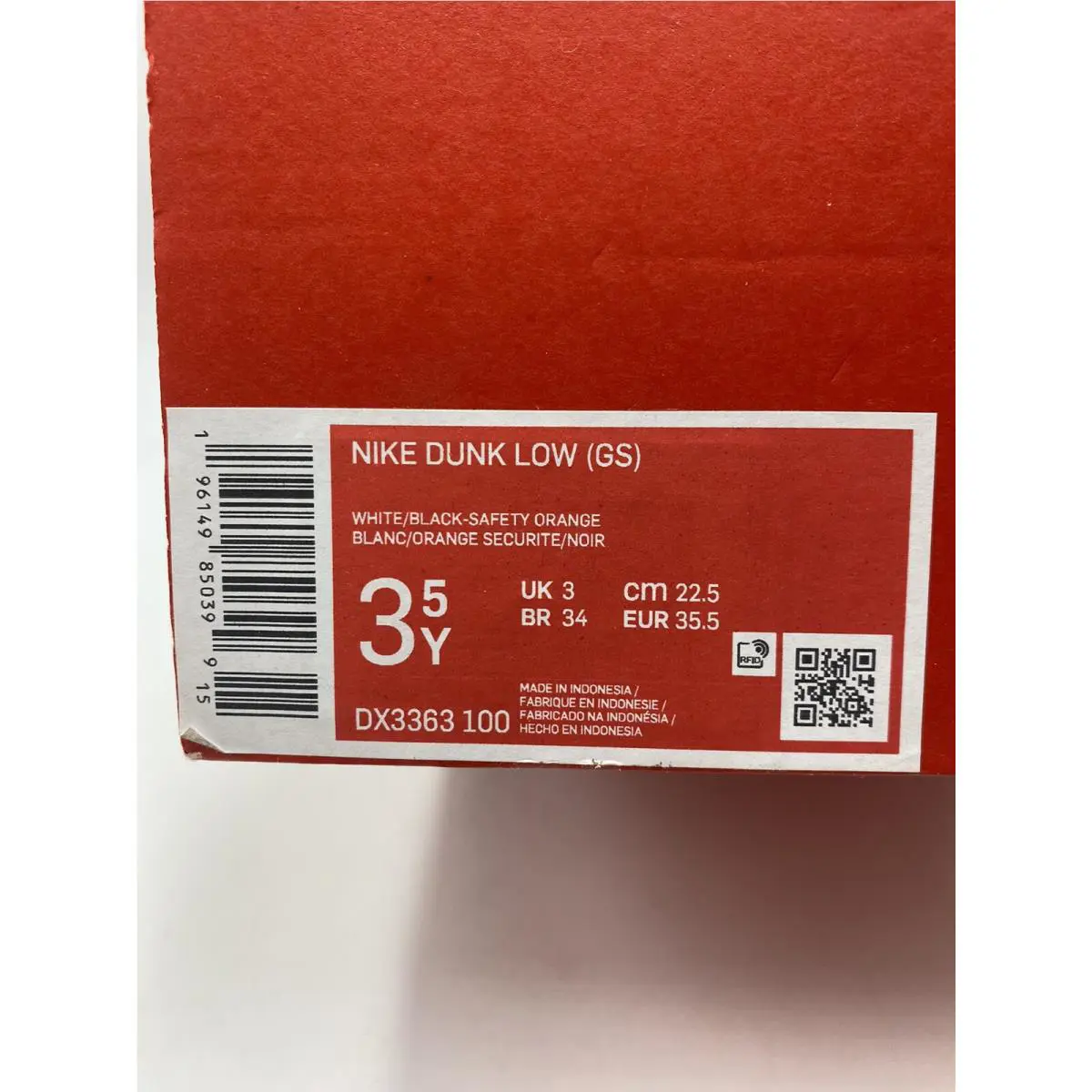 Nike shoes - Nike Dunk Low - Dunk Low - DX3363 100 - White/Black-Safety Orange (UPC: 196149850399) 6
