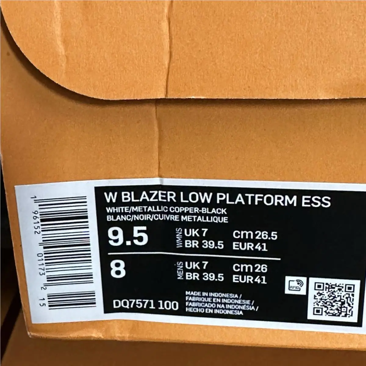 Nike shoes - Nike Blazer Low Platform - Blazer Low Platform - DQ7571-100 - White, Manufacturer: White/Metallic Copper/Black 6