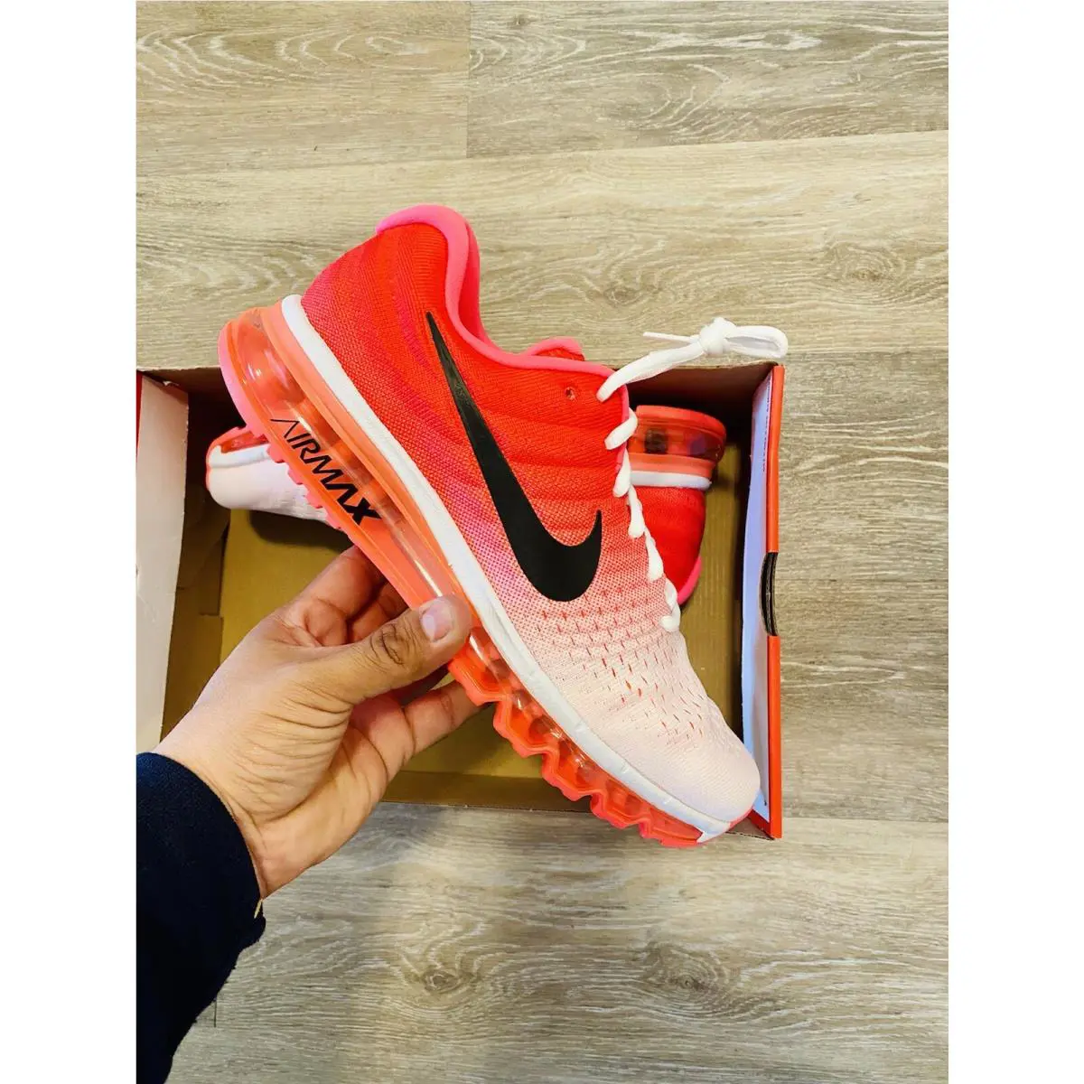 Nike shoes - Nike Air Max 2017 - Air Max - 849560-103 - White/Black/Hot Punch (UPC: 884776431851) 8