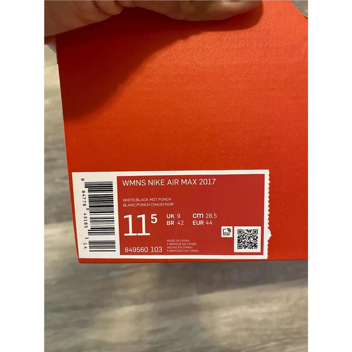 Nike shoes - Nike Air Max 2017 - Air Max - 849560-103 - White/Black/Hot Punch (UPC: 884776431851) 10