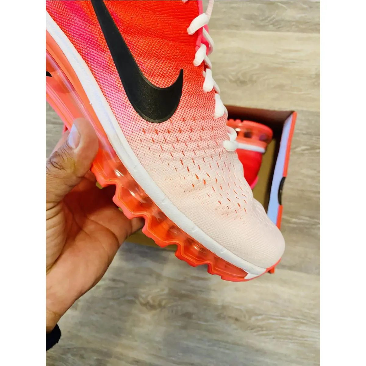 Nike shoes - Nike Air Max 2017 - Air Max - 849560-103 - White/Black/Hot Punch (UPC: 884776431851) 6