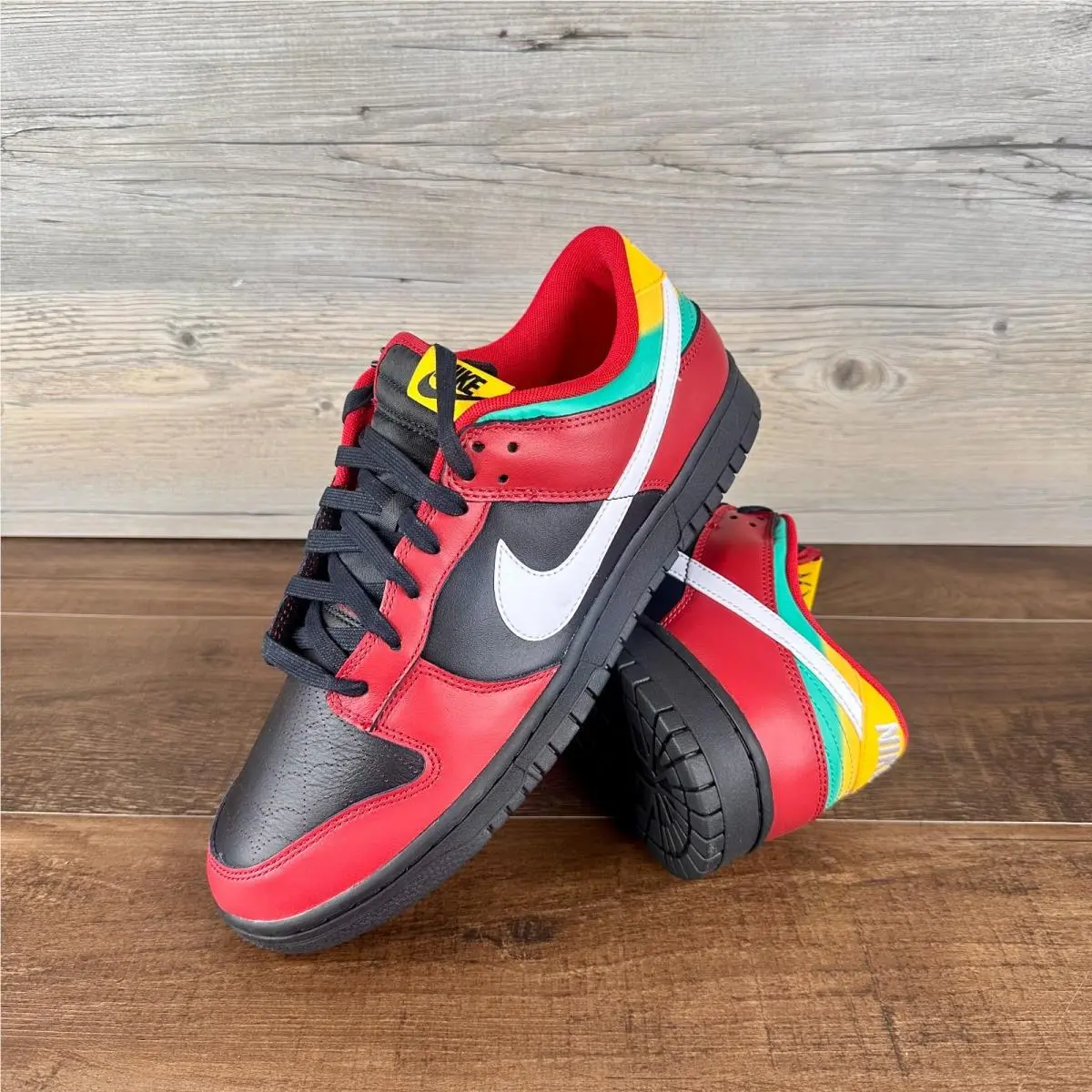 Dunk Low Biker Tattoos Mens Size 11.5 Black White Gym Red FZ3057 001 by Nike