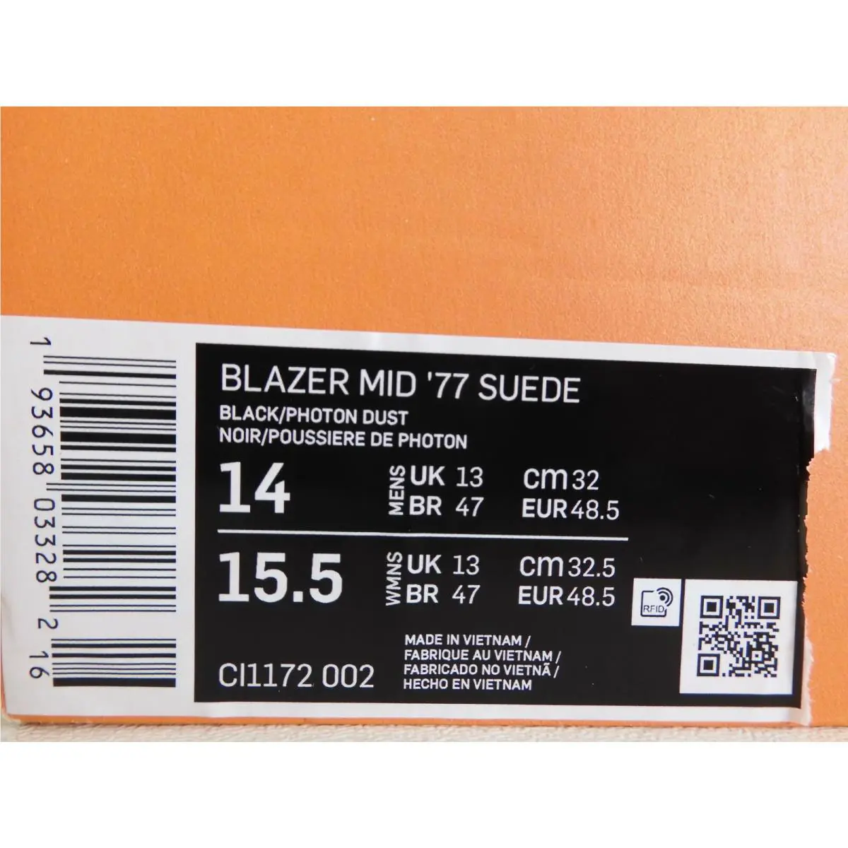 Nike shoes - Nike Blazer Mid 77 - Blazer Mid - CI1172-002 - Black (UPC: 193658033282) 3
