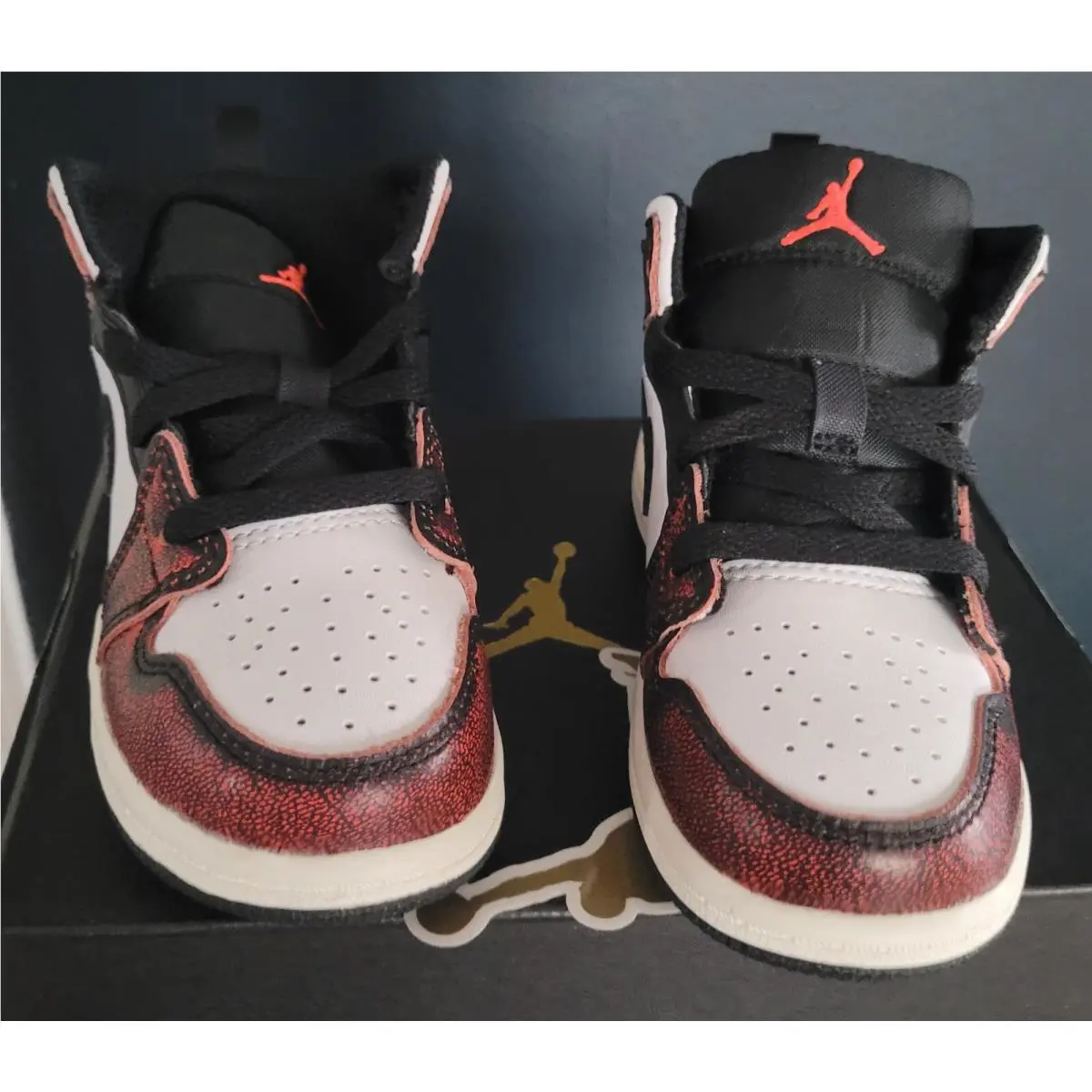 Nike shoes - Jordan 1 Mid SE - Mid - Black/Infrared 23/White/Sail (UPC: 196151738623) 0