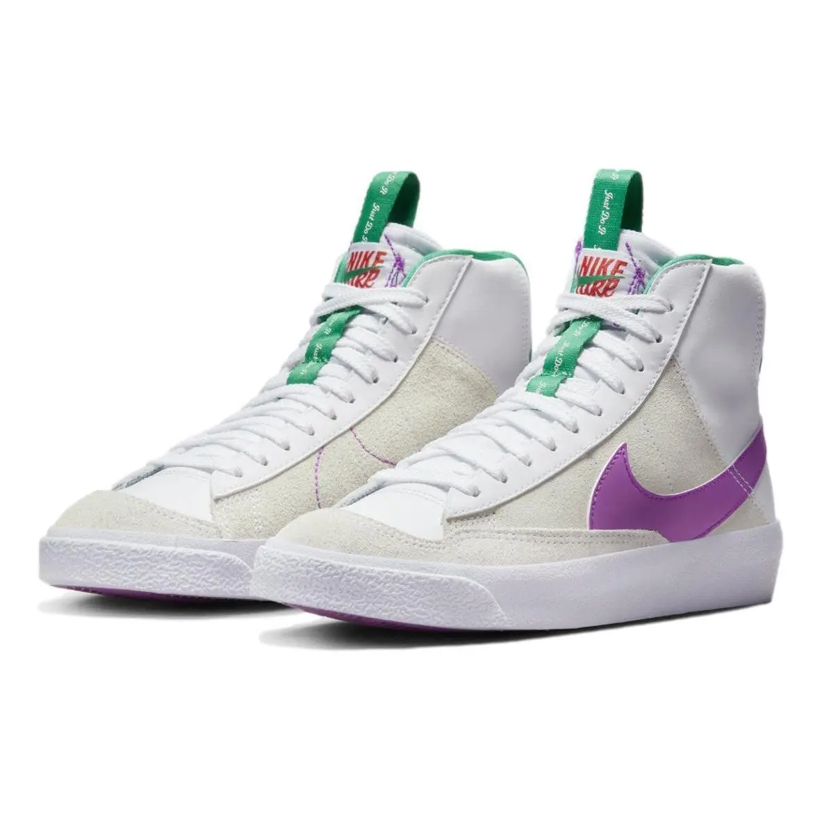 Size 7 -  Youth Blazer Mid `77 Dance `white Fuchsia Green` Shoes DQ6084-101 by Nike