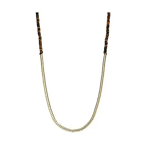 Michael Kors Sleek Exotics Gold+tiger`s Eye Beaded Long Necklace+crystal MKJ1605