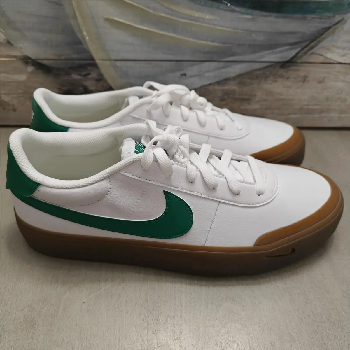 Nike shoes - Nike Court Shot White Malachite Gum Medium Brown - FQ8146 109 - White (UPC: 197861751254) 0