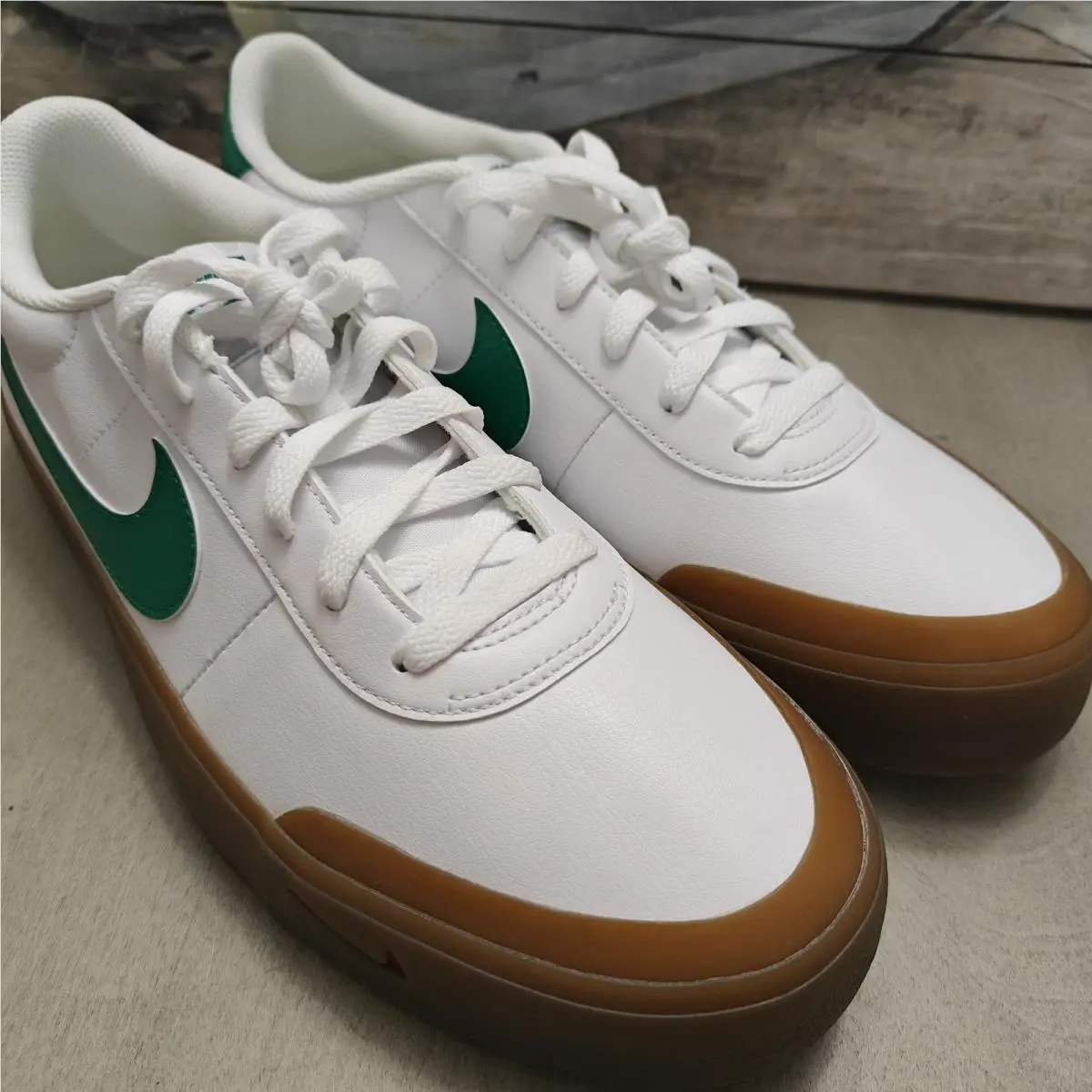 Nike shoes - Nike Court Shot White Malachite Gum Medium Brown - FQ8146 109 - White (UPC: 197861751254) 1
