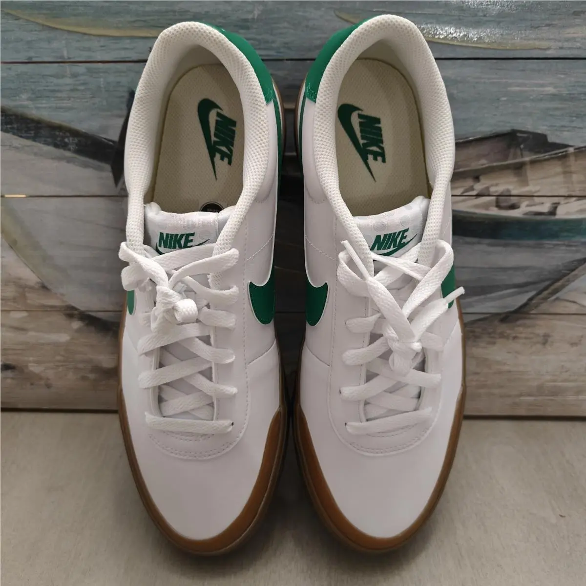 Nike shoes - Nike Court Shot White Malachite Gum Medium Brown - FQ8146 109 - White (UPC: 197861751254) 5