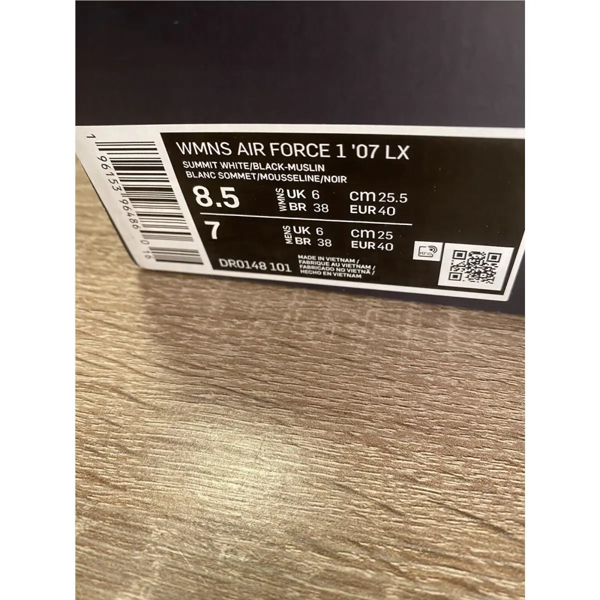 Nike shoes - Nike Women Air Force 1 `07 LX Summit White Black Muslin - DR0148-101 - SUMMIT WHITE/BLACK/MUSLIN/GUM LIGHT BROWN 10
