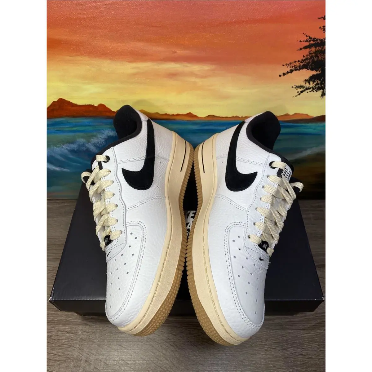 Nike shoes - Nike Women Air Force 1 `07 LX Summit White Black Muslin - DR0148-101 - SUMMIT WHITE/BLACK/MUSLIN/GUM LIGHT BROWN 6