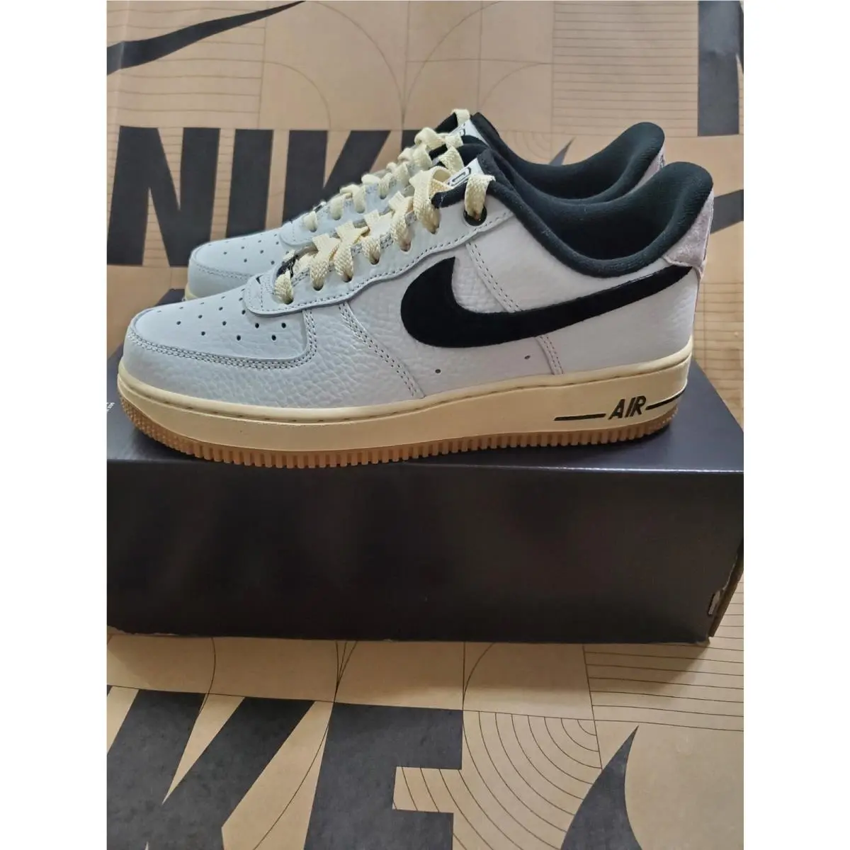 Nike shoes - Nike Women Air Force 1 `07 LX Summit White Black Muslin - DR0148-101 - SUMMIT WHITE/BLACK/MUSLIN/GUM LIGHT BROWN 0