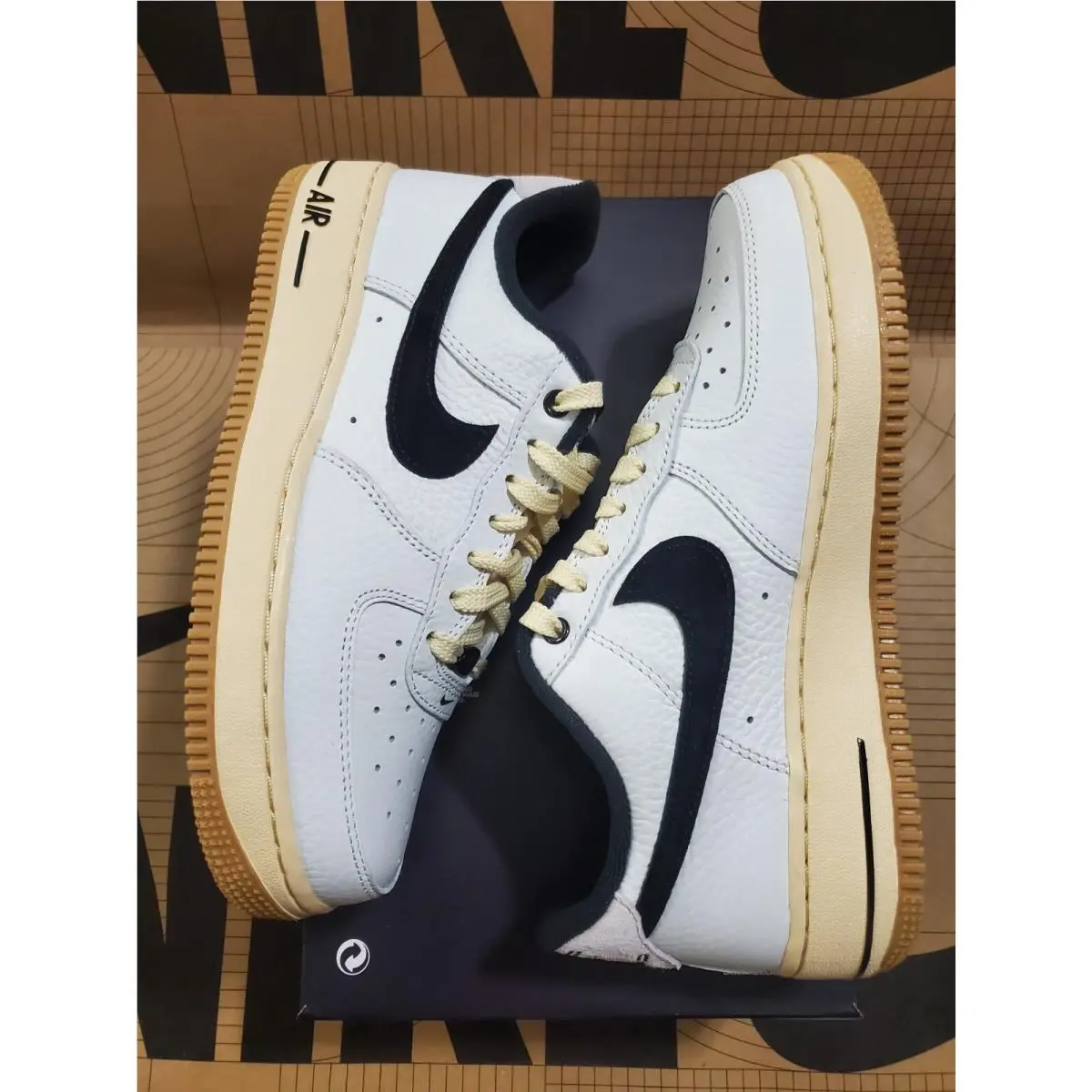 Nike shoes - Nike Women Air Force 1 `07 LX Summit White Black Muslin - DR0148-101 - SUMMIT WHITE/BLACK/MUSLIN/GUM LIGHT BROWN 3