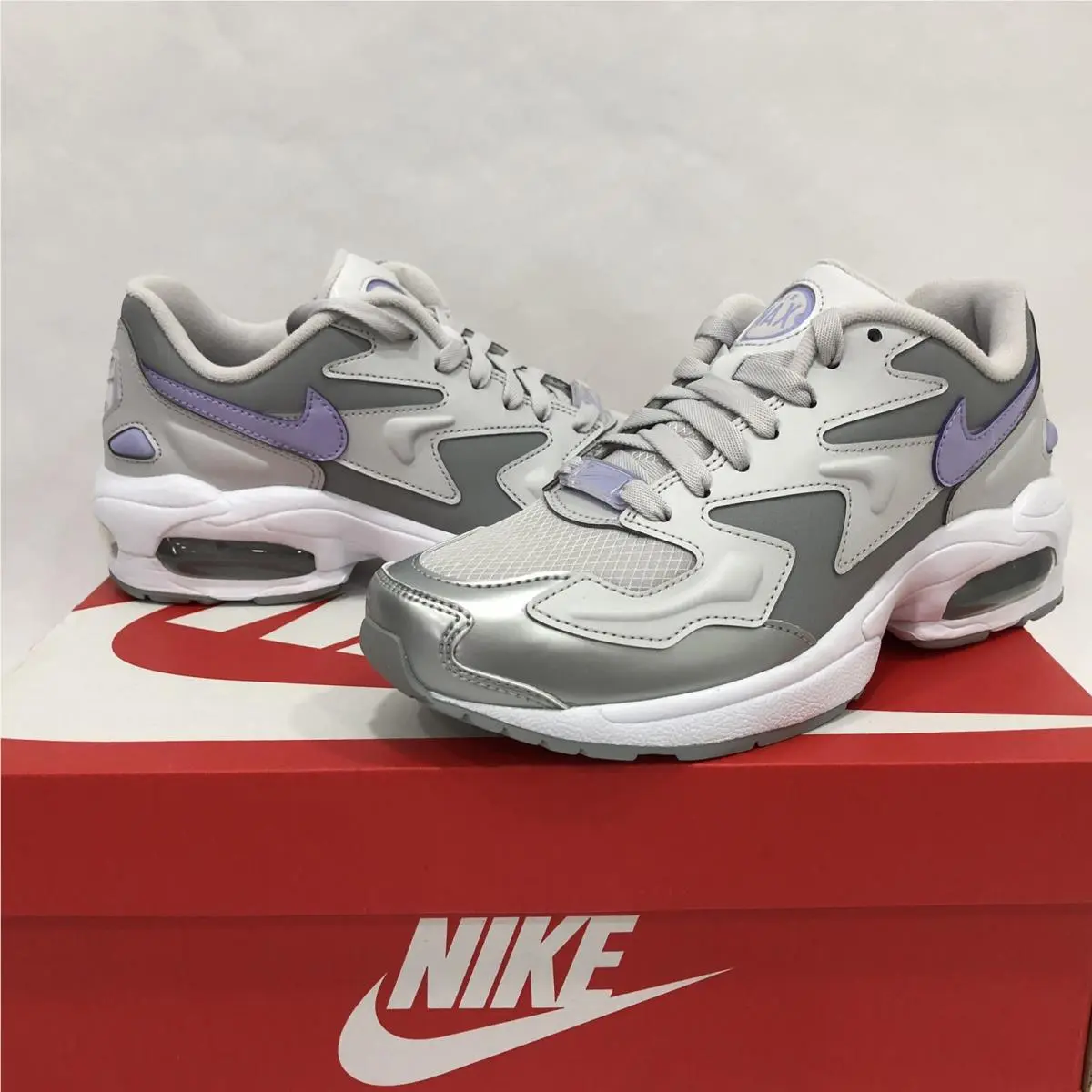 Nike Air Max 2 Light SE Women’s Vast Gray/purple Agate CJ7981-001 Sz 7.5