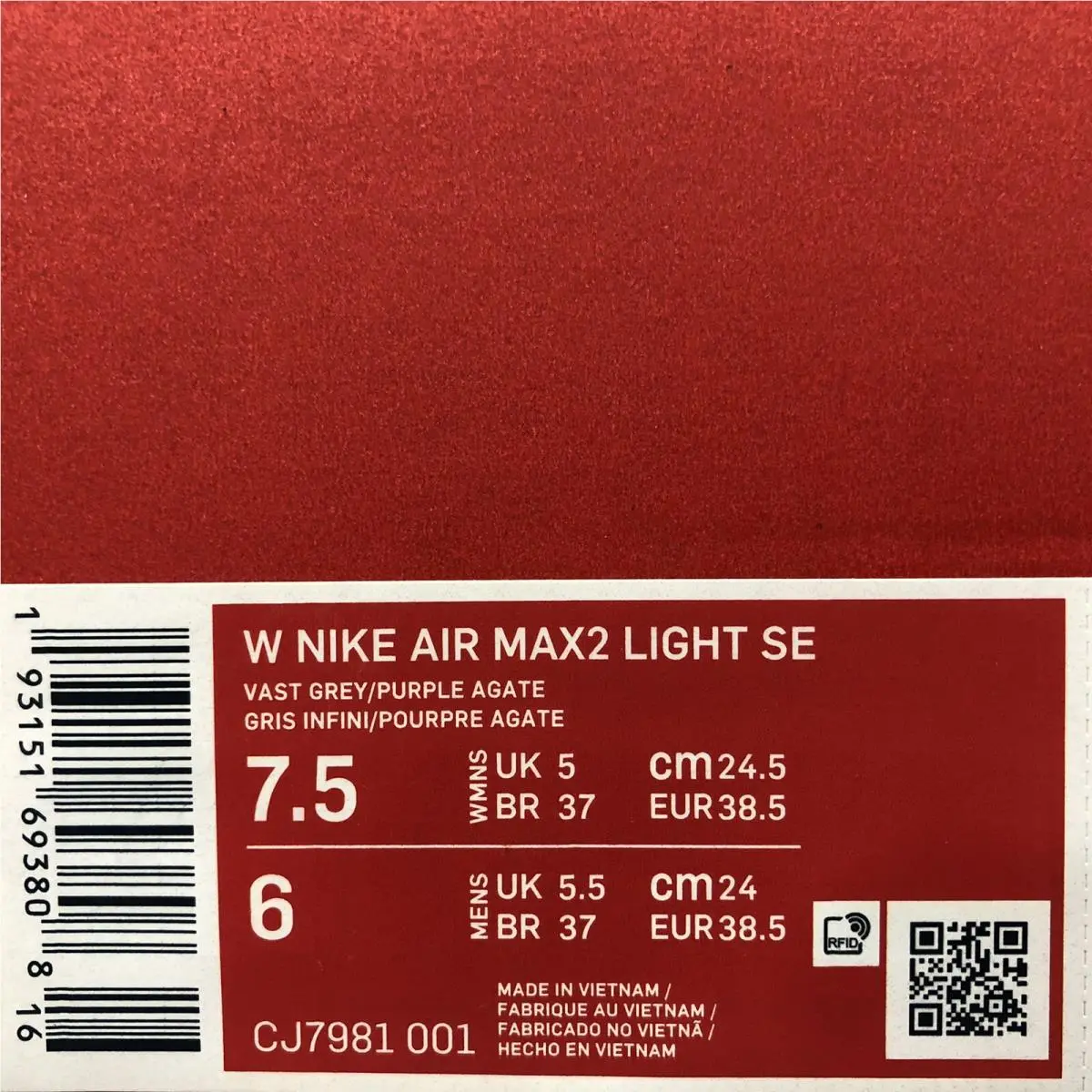 Nike shoes - Nike Air Max2 - Air - CJ7981-001 - Vast Gray/purple Agate 5