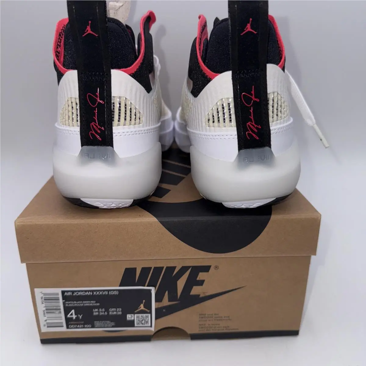 Nike shoes - DD7421100 - DD7421100 - White/Black/Siren Red, Main: White (UPC: 0196154504638) 4