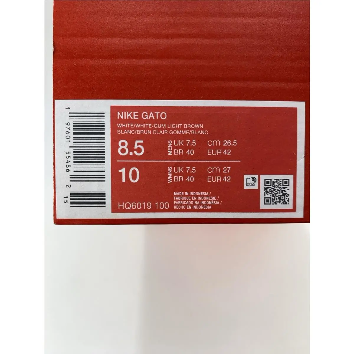 Nike shoes - Nike Gato - Gato - HQ6019 100 - White/Gum Light Brown (UPC: 197601554862) 8