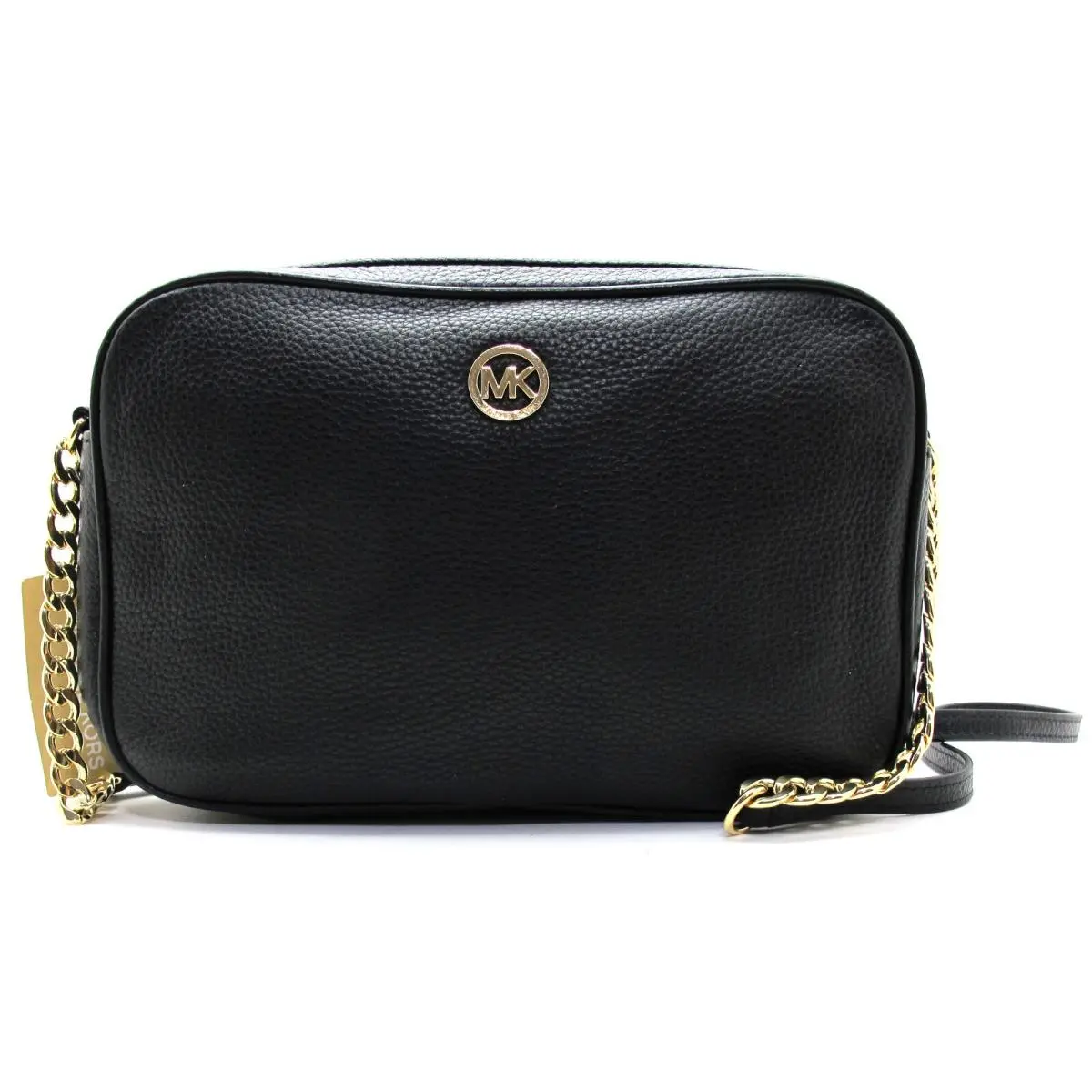 Michael Kors Fulton Large East West Leather Crossbody Black/gold