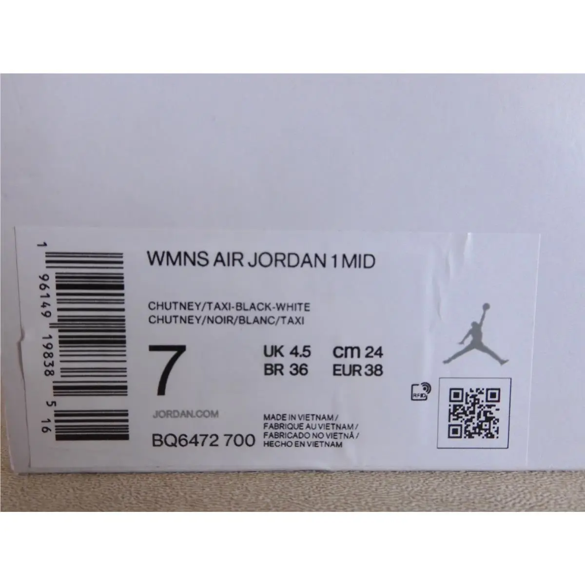 Nike shoes - Air Jordan 1 Mid - Air Mid - BQ6472-700 - Yellow (UPC: 196149198385) 6