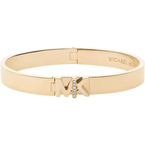 Michael Kors Fulton Polished Gold Tone Delicate Hinge Bangle Bracelet MKJ7697