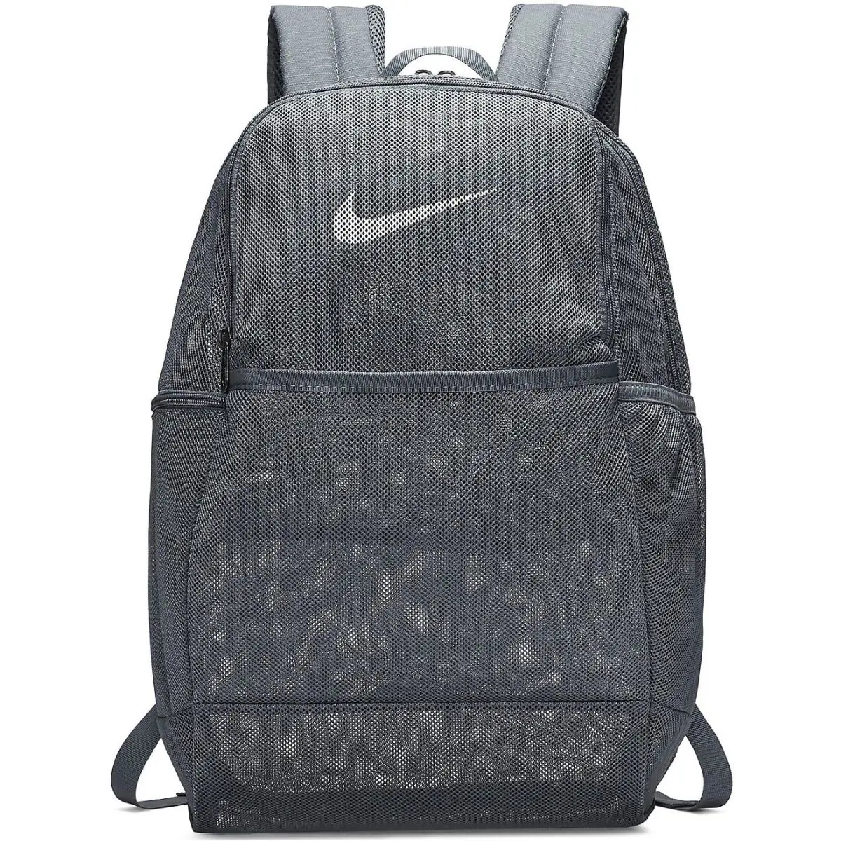 Nike Brasilia Medium Mesh Training Backpack BA6050 480 Gray 26L - Gray
