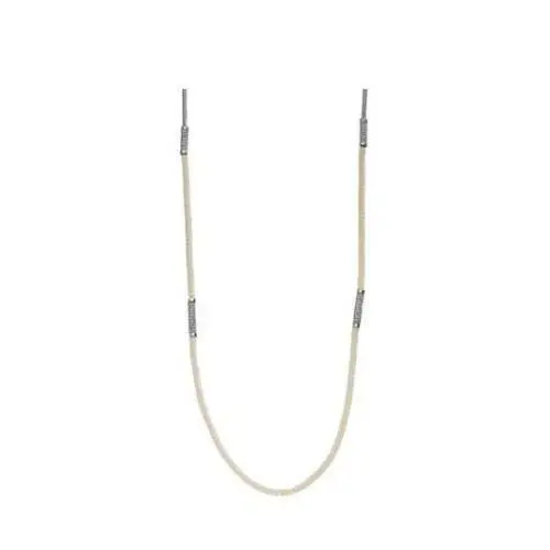 Michael Kors Silver Tone Long Beaded Clam Shell Snake Pave Necklace MKJ1713
