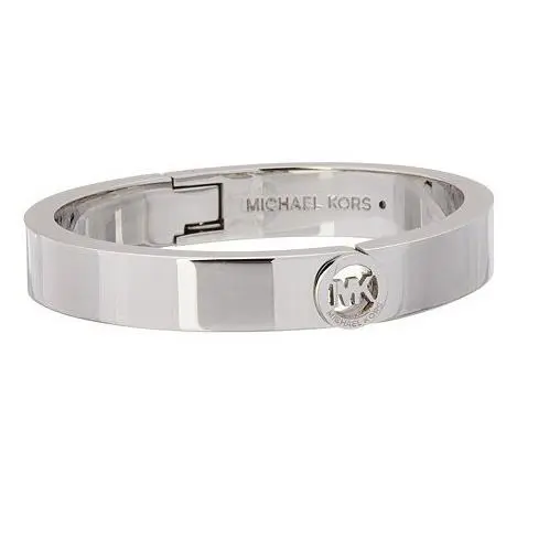 Michael Kors Fulton Silver Tone Delicate Hinge Bangle Bracelet MKJ3250