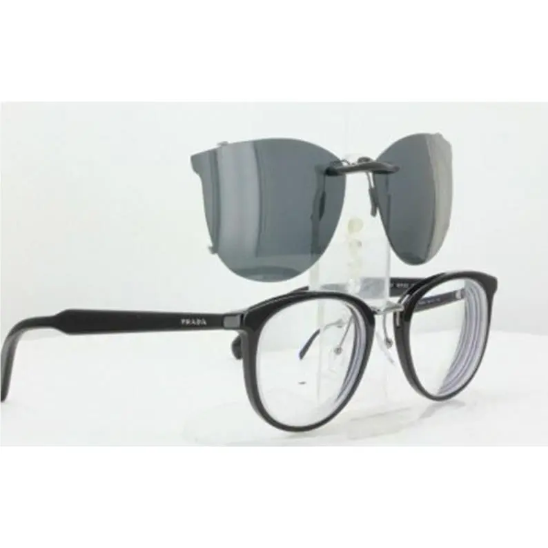 Prada sunglasses - PRADA VPR03T-50X22-T Polarized Clip-On Sunglasses - Grey, Revo Blue Mirrored, and 12 other lens s to choose: REVO Blue Mirrored