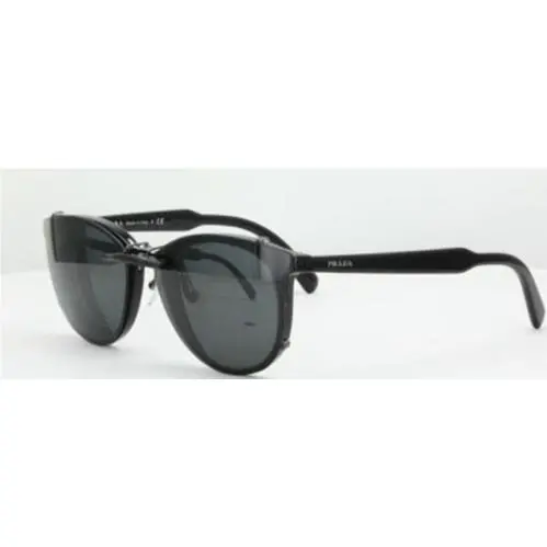 Prada sunglasses - PRADA VPR03T-50X22-T Polarized Clip-On Sunglasses - Grey, Revo Blue Mirrored, and 12 other lens s to choose: REVO Blue Mirrored