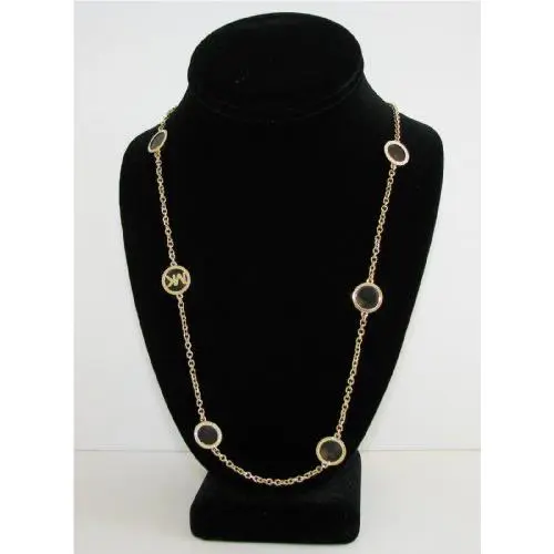 Michael Kors Jet Set Long Gold Tone+tortoise Shell+crystals Necklace MKJ2464