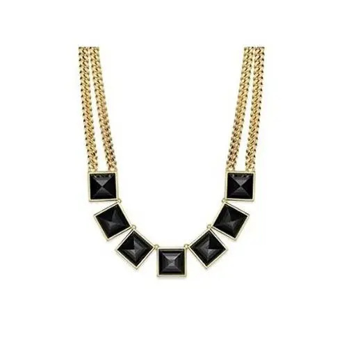 Michael Kors Gold Tone Glam Rock Black Pyramid Collar Chain Necklace MKJ2983