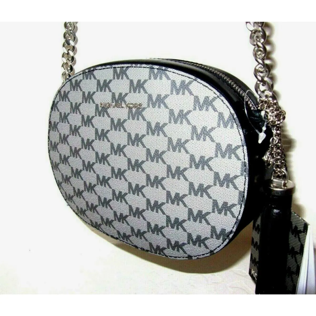 Michael Kors Studio Black Signature Ginny Medium Crossbody Bag