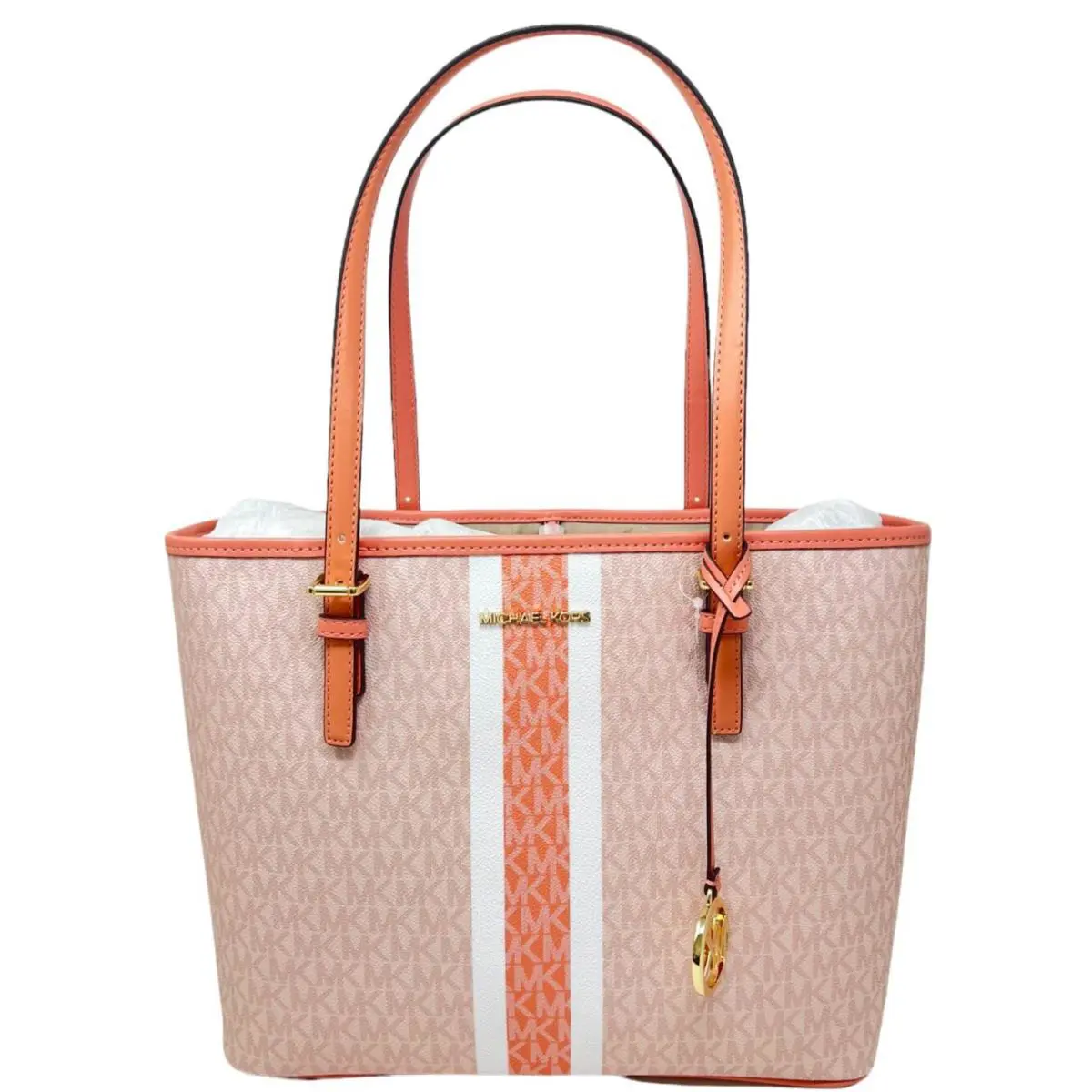 Michael Kors Jet Set Travel Medium Carryall Tote Sherbert Peach Msrp:
